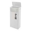 32L/8.45Gal Trash Can, Double Opening Cover Trash Bin, Waste Bin with Press top Lid, Garbage Can for Kitchen, Bathroom, Bedroom, Living Room, Office (White)