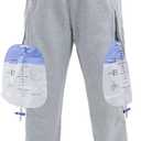 Catheter Leg Bag Pants, Holds (2) 2000ml Leg Bags for Nephrostomy, Foley, Suprapubic & Biliary Catheters (Gray/XL)