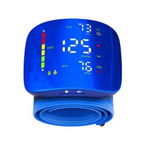 Wrist Blood Pressure Monitor, Rechargeable Blood Pressure Cuff with Large LED Screen  2 * 99 Sets of Memory, OneButton Turn On/Off Voice & Switch User