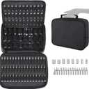 Portable Drill Bit Organizer Bag,Brill Bit Holder Tool Bag 1/4-Inch,3/8-Inch,1/2-Inch,138 Hole Socket Organizer,Screwdriver Bit Organizer Drive Bit Storage Drill Bit Carrying Case (Bag Only)