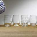 4 x Mikasa Cheers Stemless Wine Glasses, Set of 4, 17-Ounce Clear Glasses, Durable and Elegant, Perfect for Red or White Wine, Dishwasher Safe