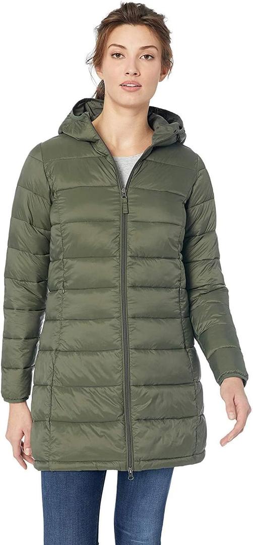 Amazon Essentials Women's Lightweight Water-Resistant Packable Puffer Coat Outerwear, -olive, XX-Large