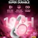 Wireless Gaming Headset, 7.1 Surround Sound, 2.4GHz USB Gaming Headphones with Bluetooth 5.4, 100H Battery, ENC Noise Canceling Mic, RGB Light, Wireless Headset for PC PS5 PS4 Mac Switch (Gray-Pink)