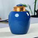 Enamel Storage Jar/jessie Loose Tea Tin Tea Storage Tea Caddy Tea Canister Tea Storage Container Tins Jar With Airtight Lid;Kitchen Storage Jar For Storage Of Tea Spice-Sand Gold ( Color : Blue )