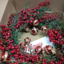 20 inch Christmas Wreaths for Front Door Winter Door Wreath with red Berry,Gold and red Christmas Ball for Front Door Indoor Outdoor Farmhouse Festival Home Decor