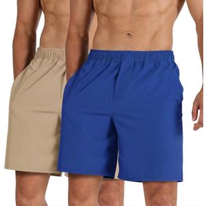 2 x ODODOS Men's Athletic Shorts with Pockets 7" Quick Dry Lightweight Workout Gym Running Shorts, Royal Blue, Small
