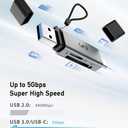 uni SD Card Reader, High-Speed USB C to Micro SD Card Adapter USB 3.0 Dual Slots, Memory Card Reader for SD/Micro SD/SDHC/SDXC/MMC, Compatible with MacBook Pro/Air, Chromebook, Android Galaxy