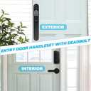 Digital Door Lock with Keypad Set,Smart Door Lock with Keypads,Electronic Deadbolt Keypad with Door Handle Lock Set for Front Door,Electronic Door Lock with Passcode and Key,Matte Black