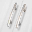 Homdiy 20 Pack Solid Zinc Alloy Cabinet Handles, 3 Inch Hole Center Cabinet Pulls, Brushed Nickel Arch Drawer Pulls Modern Hardware for Kitchen Bathroom Cupboard