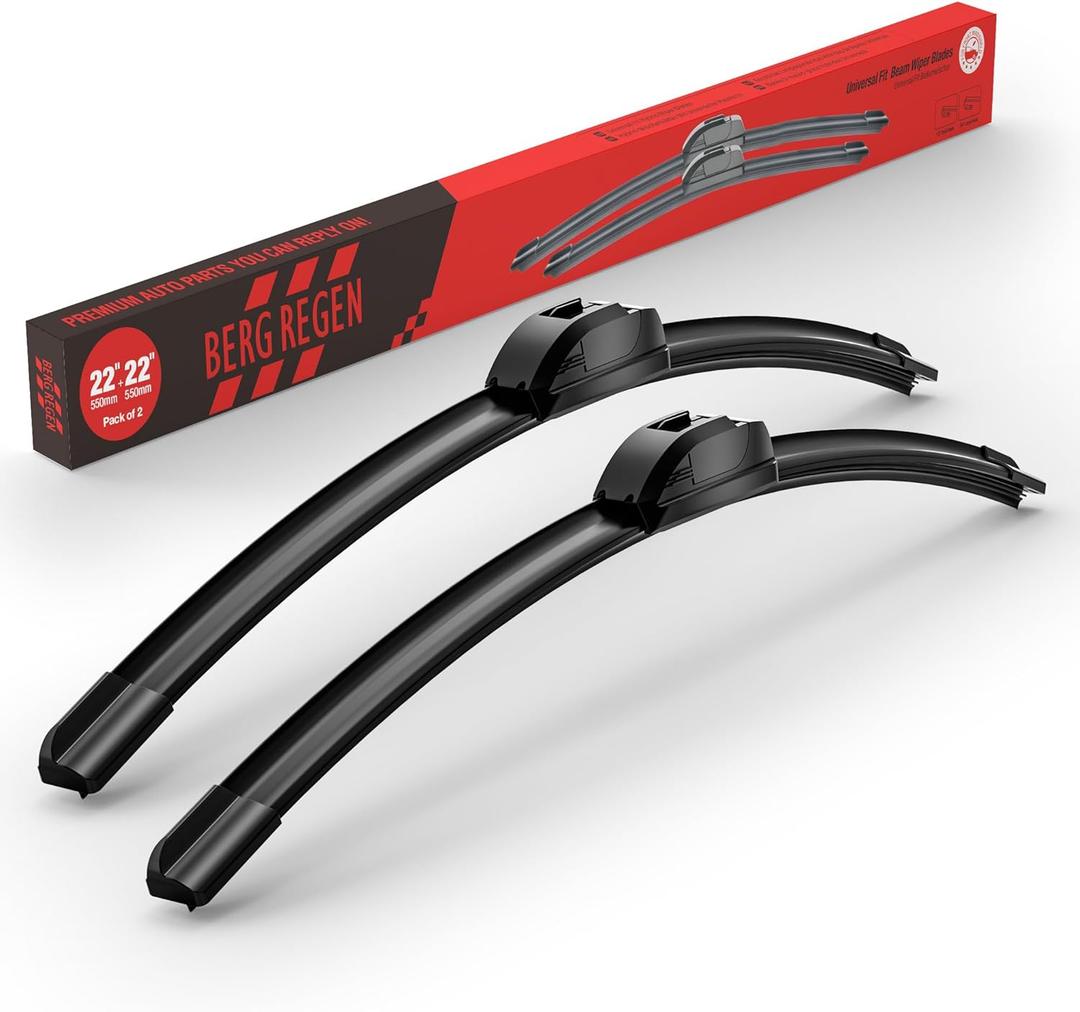 BERG REGEN 22"+22" Windshield Wiper Blades,22 Wiper Blades 2 pack Replacement for Ford F Series 2012-2023 Expedition 2008-2022,Chevy Silverado GMC Sierra Series 2019-2024Genuine OEM Quality(Set of 2)