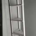 TUTOTAK Corner Shelf with LED Light, 5-Tier Corner Bookshelf for Small Space, Narrow Display Corner Shelf Stand with Storage Rack, for Living Room, Bedroom, White