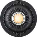 Dreyoo Round Metal Doorbell Push Button, Black Wired Lighted Up LED Doorbell Button Replacement Solid Iron Door Bell for Home Universal Garage Door Opener Switch(Warm White)