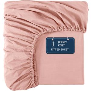 Lane Linen Queen Fitted Sheet Only - 4 Way Stretch Knitted Deep Pocket Queen Bottom Sheet - Fits Upto 16" Mattress (No Flat Sheet), Wrinkle Free, Soft Microfiber Fitted Sheet Queen - Sepia Rose