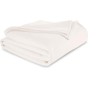 Vellux 1B07039 Original Insulating Core Hotel Style Solid blanket Machine Washable Soft Cozy Warm Pet Friendly Bed Sofa Blankets, King, Ivory