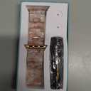 Lerobo Resin Watch Band Compatible with Apple Watch Series 11/10/9/8/7/6/5 38mm 40mm 41mm 42mm 44mm 45mm 46mm for Women Men, Tortoise Bracelet Lightweight Strap for iWatch (Floral Pink-Rose Gold)