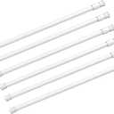 6 Pack Spring Curtain Rod Adjustable Length for Kitchen, Bathroom, Cupboard, Wardrobe, Window, Bookshelf DIY Projects (28" to 48"- 6 Pack, White)