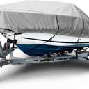 Budge B-601-X6 600 Denier V-Hull Runabout Boat Cover Gray 20' - 22' Long, 106" Beam Width Waterproof, UV Resistant (20'-22' Long (Beam Width Up to 106"))