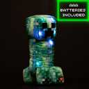 Jay Franco Minecraft Charged Up Creeper Pillow Buddy - Light up Plush - Super Soft Polyester Microfiber Character Pillow with LED Lights, 16 Inches