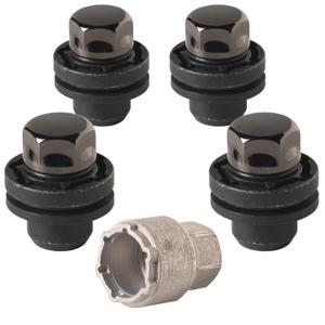 Farad GalaxyLock 382/MX Black Chromed Lug nut Wheel-Locks Kit Suitable for Toyota Camry (M12 X 1.5 Thread Size) - Set of 4 Lug Nuts + 1 Key