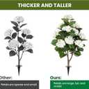 2 Pack 3FT Fake Hydrangea Trees for Outdoors with Ground Spikes, White Artificial Hydrangea Flowers Topiary Trees, Realistic Faux Outdoor Plants for Front Porch, Patio, Garden, Entryway Decor