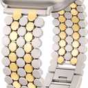 Minyee Compatible with Apple Watch Band Women 41/40/38/44/45/46/49/42mm, Dressy Honeycomb Pretty Adjustable Metal Designer Classy Wristband for iWatch Series 11 10 9 8 7 6 5 4 3 2 1 Ultra SE
