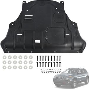 Front Engine Under Splash Shield Guard Fit for Jeep Cherokee 2014 2015 2016 2017 2018 Heavy-Duty PVC Skid Plate | Mud Flap Case Cover,Maintenance Holes & Ventilation Design
