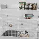 DIY C&C Guinea Pig Cage Indoor: Pet Playpen Small Animal Cage with Removable Tray & Skylight for Ferret Hamster Rat Hedgehog