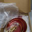 6 Pcs Cupcake Display Stand Set 3 Tiered Tray Stand Red Dessert Display Serving Tower Tray with Gold Rim Rectangle Serving Trays Cake Candy Stands for Tea Wedding Birthday Tea Party