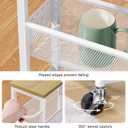 Utility Slim Storage Cart, 4-Tier Narrow Bathroom Organizers and Storage Cart, Narrow Metal Kitchen Laundry Room Organization Shelf with Wood Top, Slim Rolling Carts with Wheels for Small Space (Top: 9.1 | Max Width: 10.3, Light White)