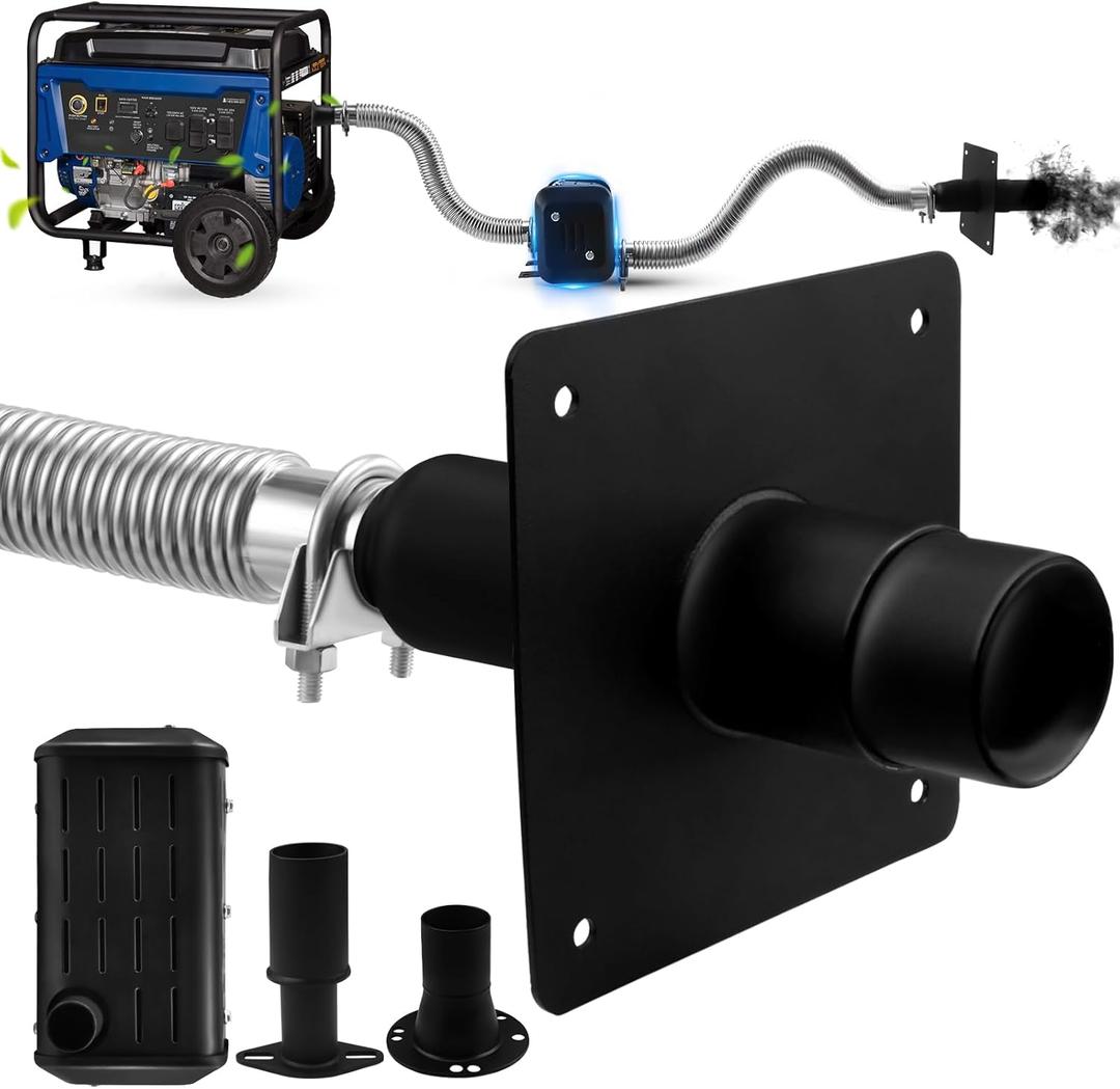 2025 Upgraded Universal Generator Exhaust Extension Silencer Kit with Muffler Box - 78% Noise Reduction, Fits Honda/Firman/etc, Super Quiet and Safe Exhaust Design for Home/Camping/RV Backup