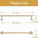 Brushed Gold Towel Bar, 24 Inch Bathroom Towel Rack (Total Length 26-Inch), Towel Holder Wall Mounted, Thicken SUS304 Stainless Steel Towel Rod Modern Home Decor