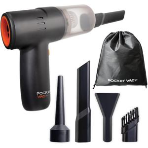 Pocket Vac 2-in-1 Cordless Handheld Vacuum and Blower Rechargeable, Compact, Portable Mini Vacuum Cleaner for Car, Home, Kitchen, Pet Hair and Crumbs with Reusable HEPA Filter Great Gift Idea