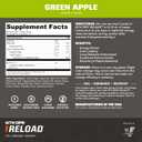 MTN OPS Reload Ready-to-Mix Carb Mix, 30g Fast-Digesting Carbohydrates, MCT Oil Powder & BCAAs, Energy & Endurance, Single-Serve Stick Packs, 15 Servings, Green Apple (EXP 03/01/27)