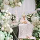 Sage Green Balloon Arch Kit 108Pcs Double Stuffed Pearl Green Sage Green Sand White Clear Balloons for Bridal Shower Baby Shower Birthday Wedding Engagement Party Decorations