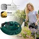Coil Hose 25FT EVA Coil Garden Hose With 3/4'' Brass Connector Coiled Water Hose Lightweight And No Kink Includes 7 Patterns Spray Nozzle For Outdoors Lawn Watering Car Washing