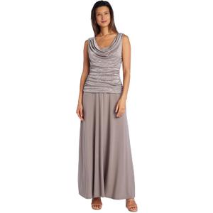 Elegant Glitter Knit Jacquard Ruched Bodice