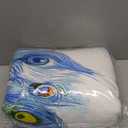 Twin Size Comforter Set with Pillowcase, Painting Feather Royal Peacock Bird Soft 2 Pcs Bedding for Kids and Adults Bedroom Bed Decor (Multi 6)