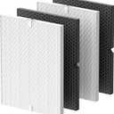 Smilyan 2 Sets 116130 HEPA Replacement Filter H for Winix 5500-2 Plasmawave Air Purifier and Models AM80, Includes 2 Pack Ture HEPA Filters + 2 Pack Activated Carbon Pre-Filters