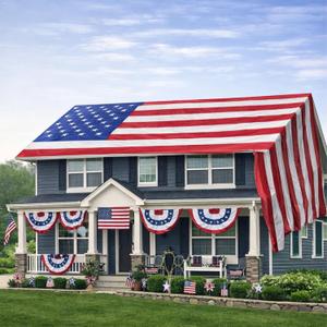 Tudomro 20 x 38 ft Extra Large American Flag for Outdoor Waterproof Big 250th 4th of July Heavy Duty USA Flag with Embroidered Star, Sewn Stripes and Brass Grommet Patriotic Decor for Independence Day