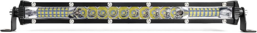 nifeida 10 Inch Single Row Led Light Bar - Ultra-Slim [12in w/Bracket] 120W Combo Spot Flood Light led pods Light Waterproof Slim LED Light Bar for Truck Offroad ATV UTV SUV Boat Tractor
