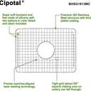18.2 in. x 13.2 in. Centre Drain Sink Protector with Supersoft Silicone Feet in 304 Grade Stainless Steel