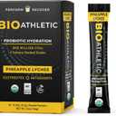 Probiotic + Electrolyte Hydration Drink Mix, with Vitamins D & B12, USDA Organic, NSF Certified for Sport, Subtle Pineapple Lychee Flavor, Naturally Light Taste, 10 Sticks, Expiry: 05/2027