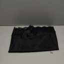 Vrtige Women's Satin Midi Skirt Elegant Silky Lace Trim High Waist Zipper Midi Skirt Black X-Large