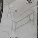 Elevon Long Bar Table Set with 3 PU Upholstered Bar Stools, Dining Table and Chair Sets, Industrial Tall Coffee Table and Back Chair for Kitchen, Living Room, Party Room, Small Space, Pub, Brown