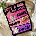Girls Blanket Gifts - 40x50 Inches Cute Throw Blanket for Kids Teens - Soft Flannel Throws for Casual - Black Blankets for Couch Sofa Travel