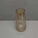 Modern Large Glass Vase H-9.8" Amber Vases for Flowers, Centerpieces and Decorative Accents - Tall Plant Vase for Office Home Table Decor