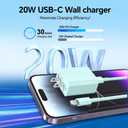 Riofxqin Phone Charger Fast Charging,【MFi Certified】 2-Pack 20W USB-C Wall Charger with 1-Pack 6FT/10FT Fast Charging Type-C to Liightning Cable for Phone 14/13/12/11/Plus/Pro/Pro Max/Mini/Pad(Green)