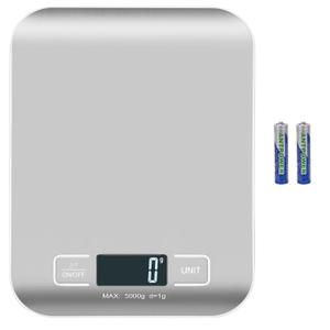 Digital Shipping Scale,Stainless Steel Panel, Accurate 5kg/1g Portable Postal Scale for Packages, Small Business,Kitchen, Food, Handmade, Liquids, and Boutique (Silver)