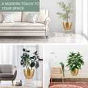 Gold Planter Stand with Pot 12" - Decorative Metal Plant Holder Stand Indoor, Gold Plant Stand Modern Flower Potted Rack for Corner Display, Living Room, Office, Modern Home Decor - 17.5" Tall
