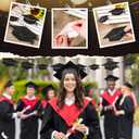 2 x Fuutreo 120 Pcs Glitter Grad Caps Cutouts with 120 Glue Points, 6 inch, 4 inch, 3 inches Graduation Caps Glitter Confetti Class of 2025 Paper Tags for DIY Craft Bulletin Board School Supplies(Black)